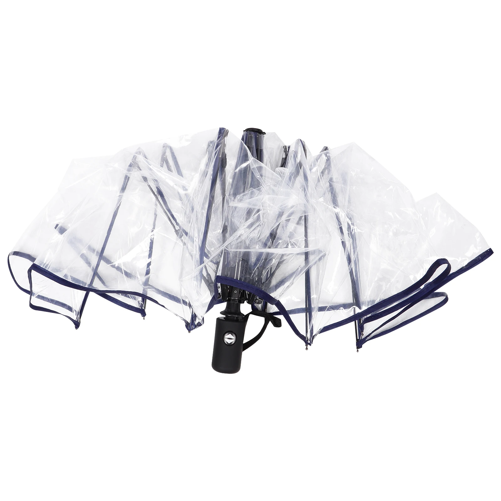 

1pc Folding For Outdoor Fully Automatic Umbrella Waterproof Rainy Day Use Transparent Automatic Travel Umbrella