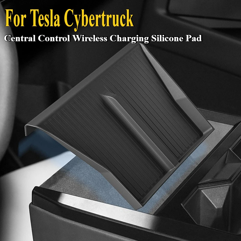 

For Tesla Cybertruck Central Control Wireless Charging Silicone Pad Armrest Box Decoration Car Interior Modification Accessory
