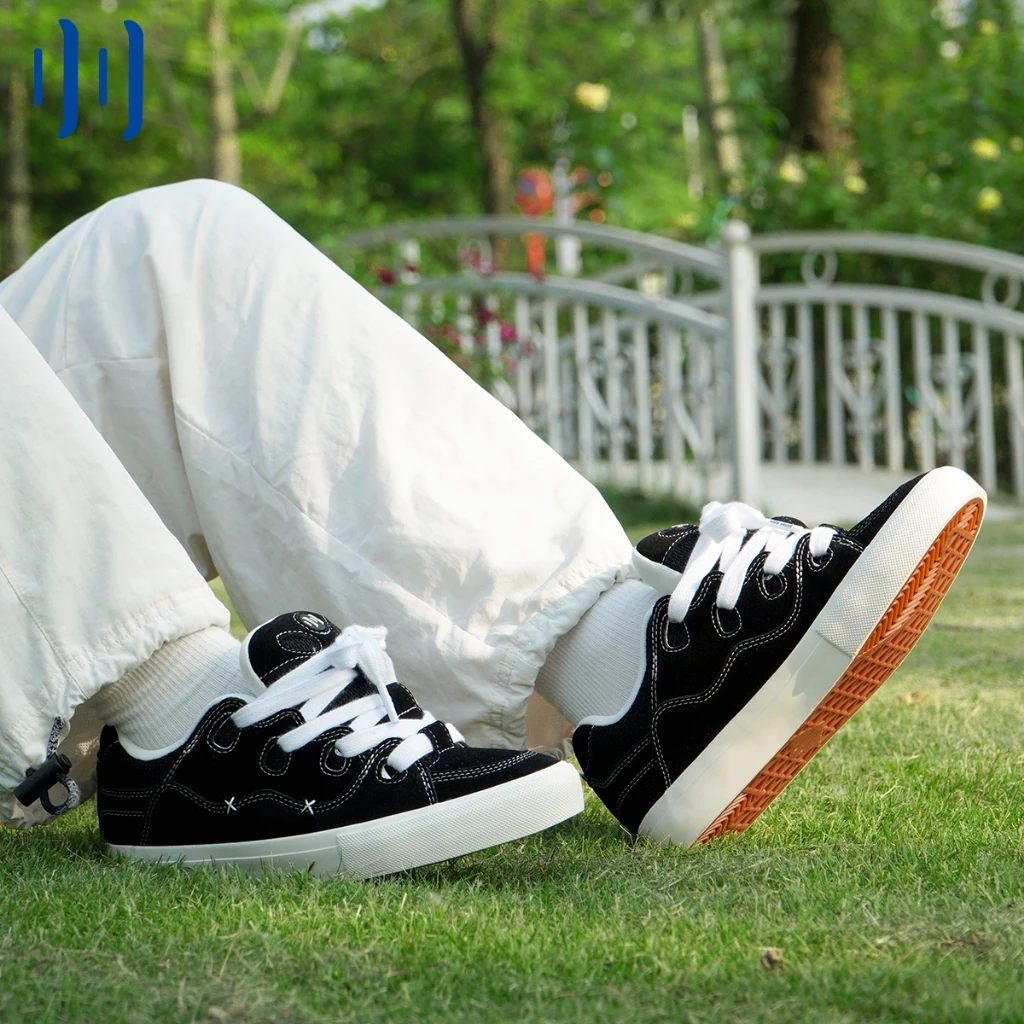 Ollieskate BAKE Black Suede Patchwork Low-top Sneakers Casual Shoes Unisex