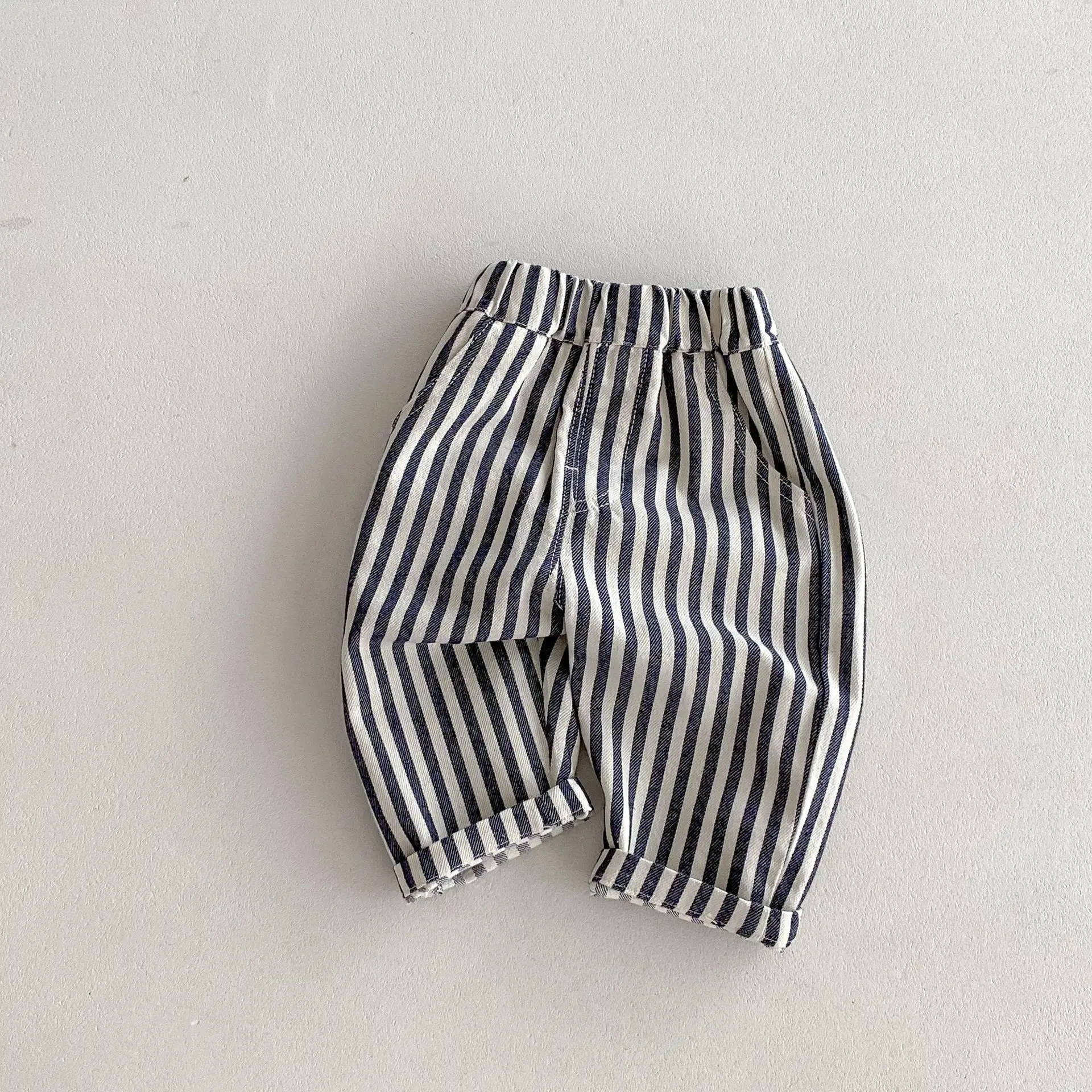 0-5 Jahre Frühling Herbst Kinderhosen Koreanischer Stil Kinder-Jeans Einfarbig und Gestreift Jungen Mädchen Denim-Hosen Kinderhosen – Detail 16