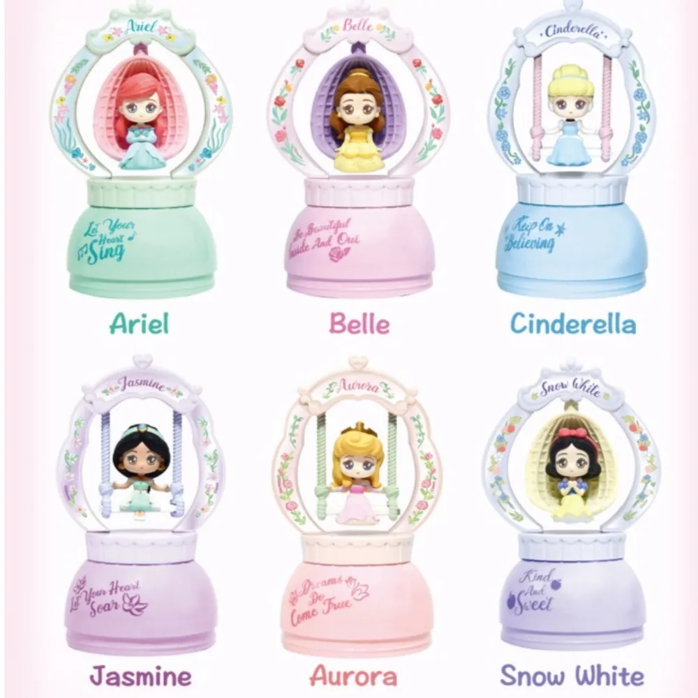 Disney Princess Fairy Tale Swing Ariel Belle cenerentola Jasmine Aurora Snow White Twisted Egg Cute Blind Box regalo per bambini