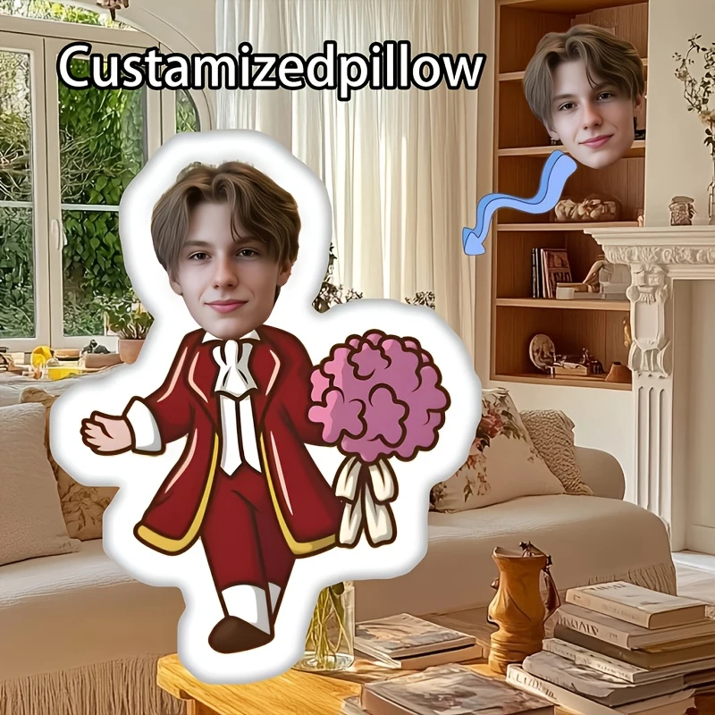 1pc Customized Plush Pillow | Perfect for Birthday, Christmas, Thanksgiving, Halloween, Valentine's, Easter, Father's, Mother'S