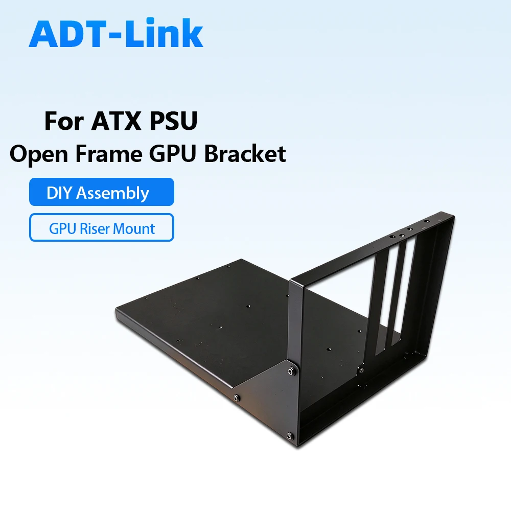 Open Frame GPU Test Bench Bracket, ATX Power Supply Supported Metal Graphics Card Mount DIY PC Open Air Chassis Reinforced Frame