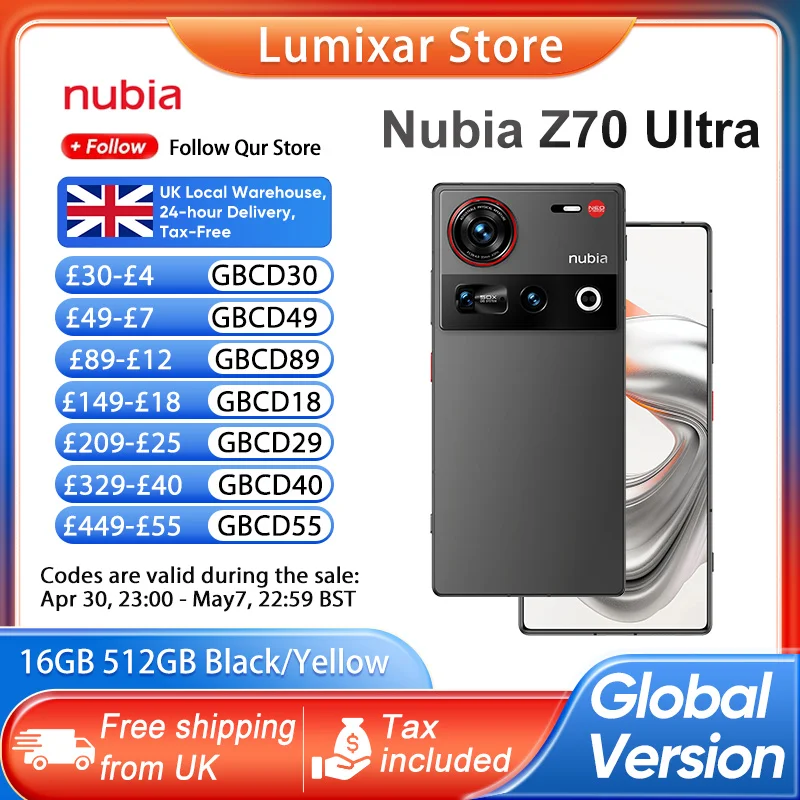 Nubia Z70 Ultra Smartphone 50MP Camera AMOLED Screen