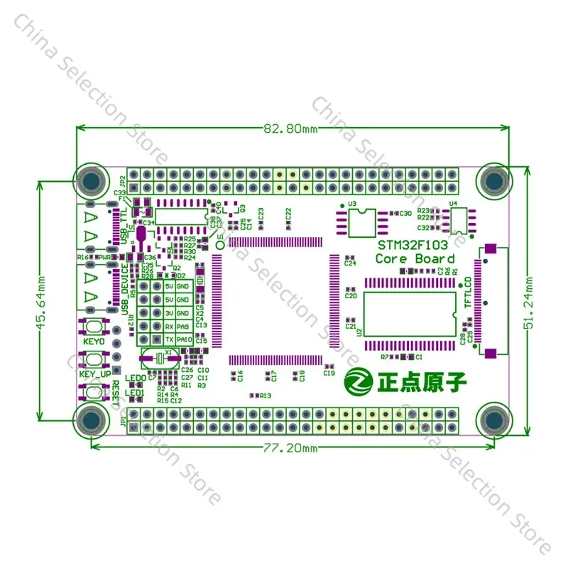 STM32F103ZET6 Minimalna płytka systemowa Płytka rozwojowa ARM Rdzeń Wbudowany mikrokontroler DIY