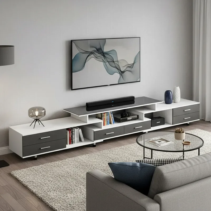 for Modern Small TV Cabinet Locker Household Living Room Apartment Rental Telescopic Storage Unit