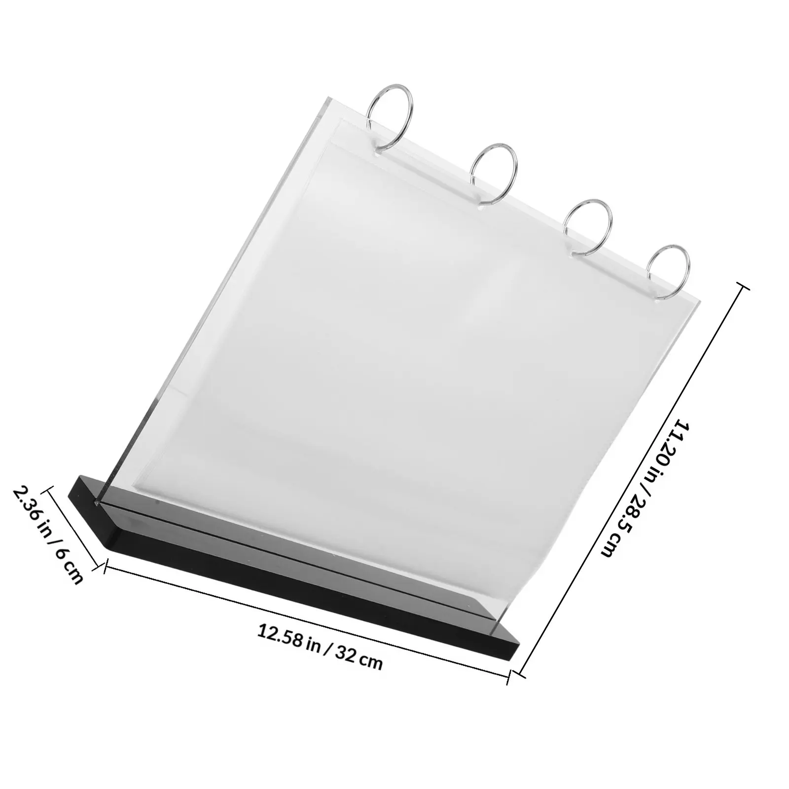 A4 Menu Holder Stand 6-Slot Flipping Card Sleeve – Clear Acrylic & Wood Alloy Table Sign Holder for Cafe Restaurant