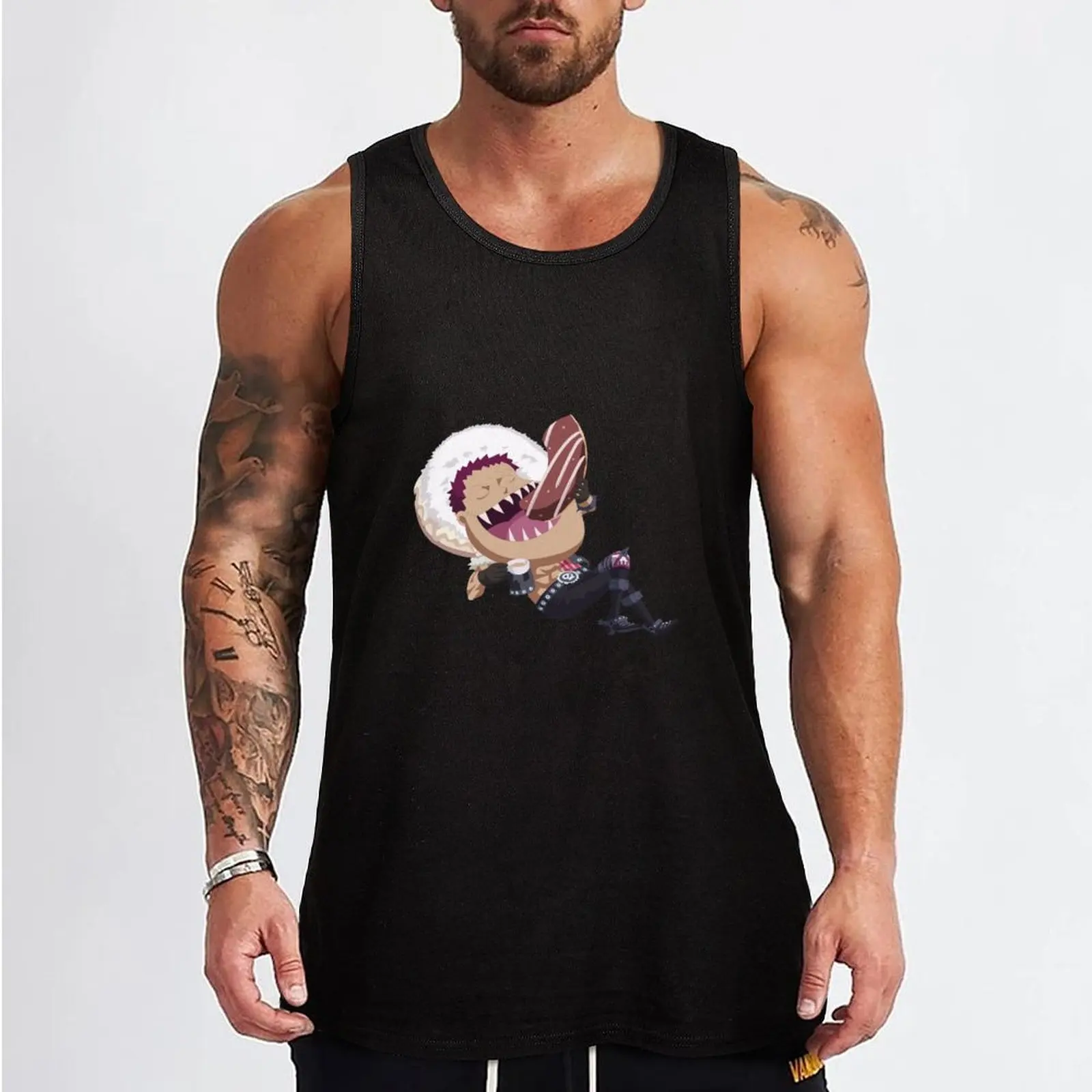 Charlotte Katakuri Eating Donuts Tank Top summer clothes man 2025 summer clothes men 2025 sleeveless jackets gym wear men