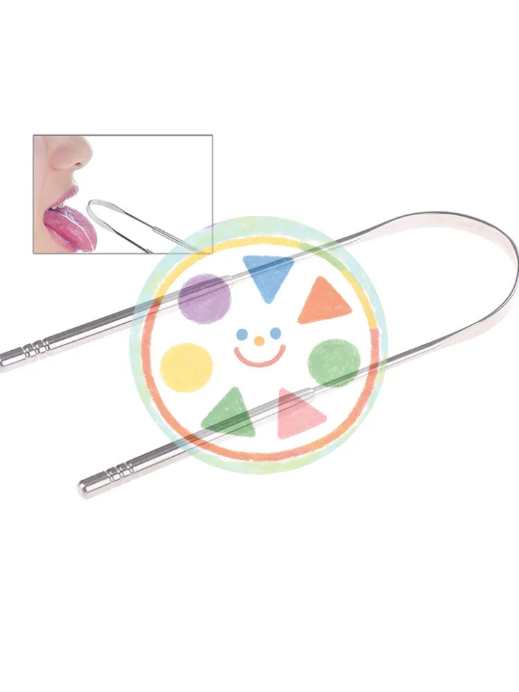 

1 шт. Скребок для чистки языка из нержавеющей стали, инструмент для ухода за полостью рта, средство от неприятного запаха изо рта.