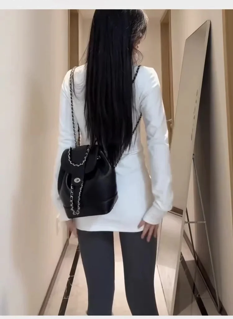 Threaded T-shirt Inner Layer Base Layer Casual Versatile Round Neck Slim-Fit Flattering Soft and Versatile