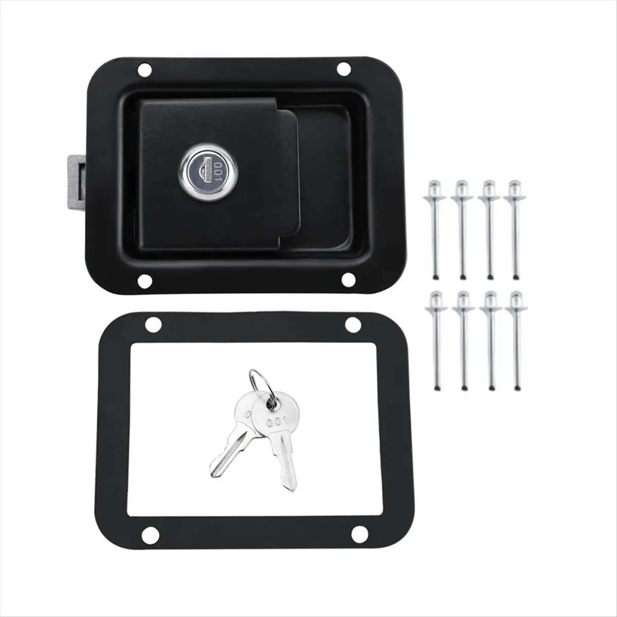 Super Sale Car Toolbox Latch Replacement with Keys with 8 Rivet Stainless Steel Pull Handle Lock for RV Trailer