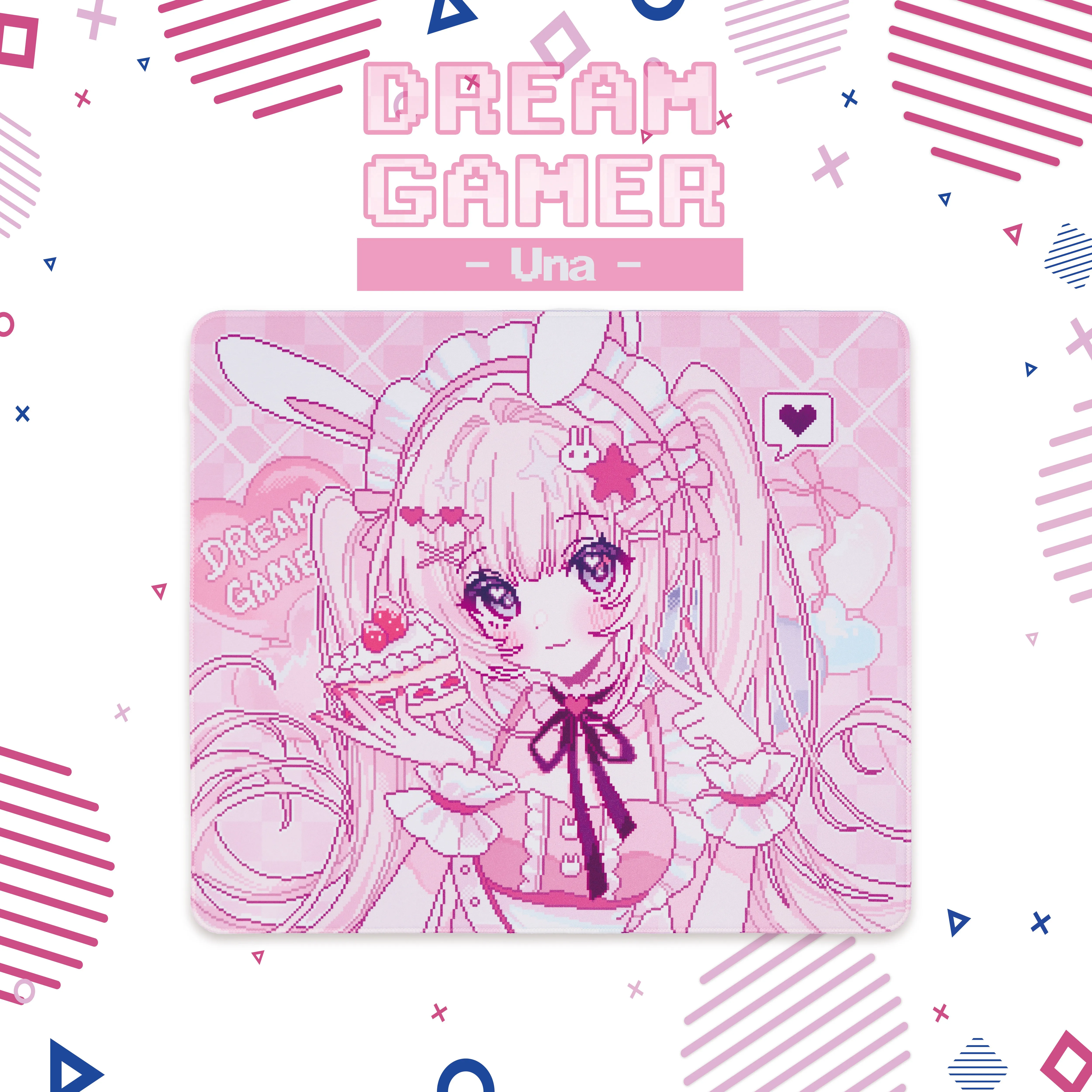 DreamGamer Una v3 Luv Pixel Art Anime Mouse Pad Smooth Fine Surface Neutral Cloth Desk Mat Professional FPS Gaming Mousepad