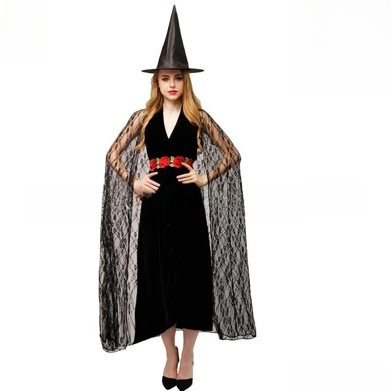 

loween Women's Witch Costume Dr Masquerade Par Adult Fem Role-plang Witch Outfit Large Size Fairy T Theme
