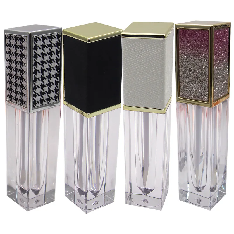 1pcs 3-7ml DIY gradient blue pink transparent lip glaze tube square lipgloss empty tubes cosmetic refillable bottles wholesell