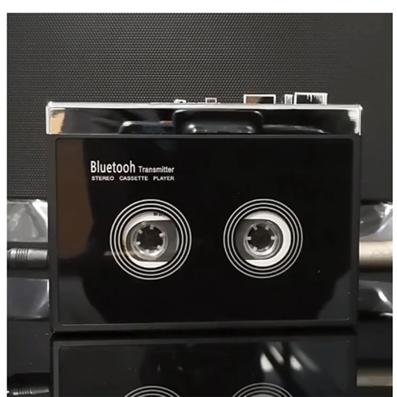 Lecteur de Cassette Stéréo Rétro Noir, Baladeur en Plastique, Musique, Auto Paupières avec Bluetooth, 1 Pièce