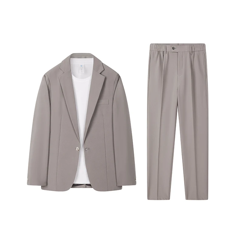 

Повседневный костюм для молодых мужчин, модный и крутой маленький пиджак в корейском стиле, легкий деловой костюм бренда Hong Kong Trend