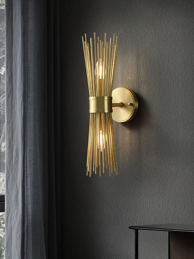A Bundle of Grass Brass Wall Lamps LED Creative Hallway Lighting Fixtures Lustre Bedroom Sconces Wall Lights Home High-end Decor