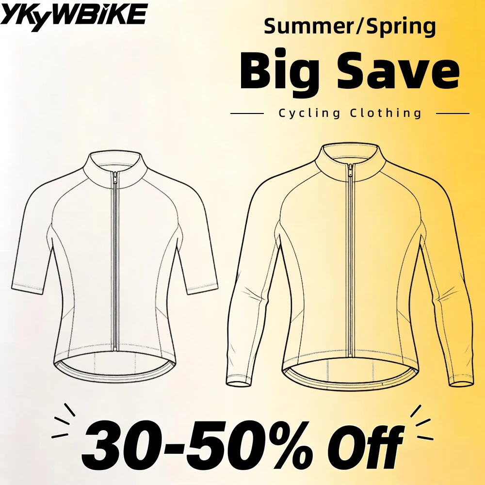 Camiseta de ciclismo YKYWBIKE, disponible en outlet, para primavera y verano, para hombres y mujeres, de manga corta o larga, para ciclismo de carretera y montaña.