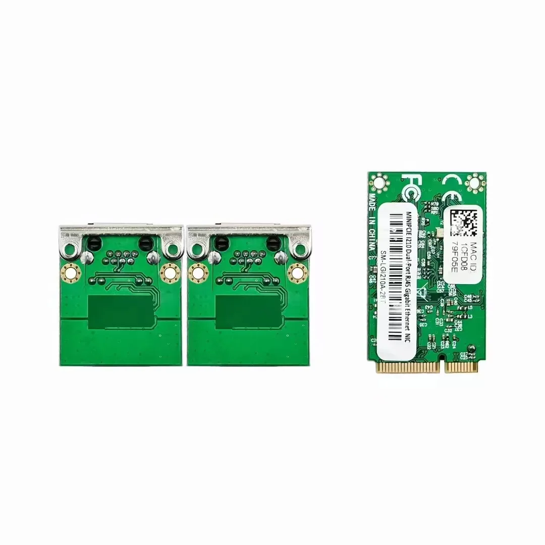 Mini PCIe para Dual Port Gigabit placa de rede com fio, I210 Mbps, servidor RJ45, I210-T2