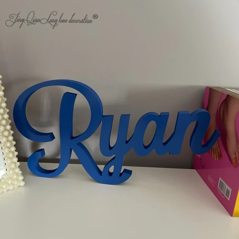 Freestanding Name Sign with a Base, Nursery Decor