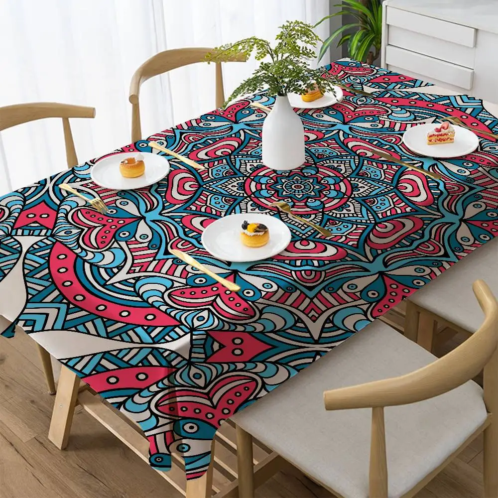 

Classical Floral Print Polyester Tablecloth - Waterproof, Oilproof, Rectangular For Parties & Picnics