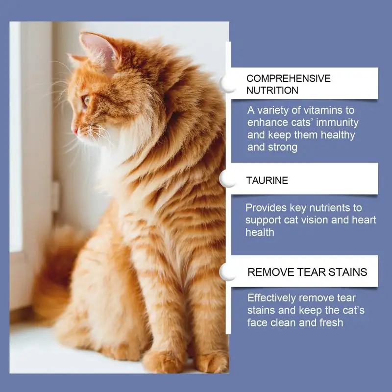 Cat Eye Cleaning Tablets Pet Removing Tear Dirt From Eyes And Ears Wipes Non-irritating Safe And Harmless For L/M/S Dogs & Cats