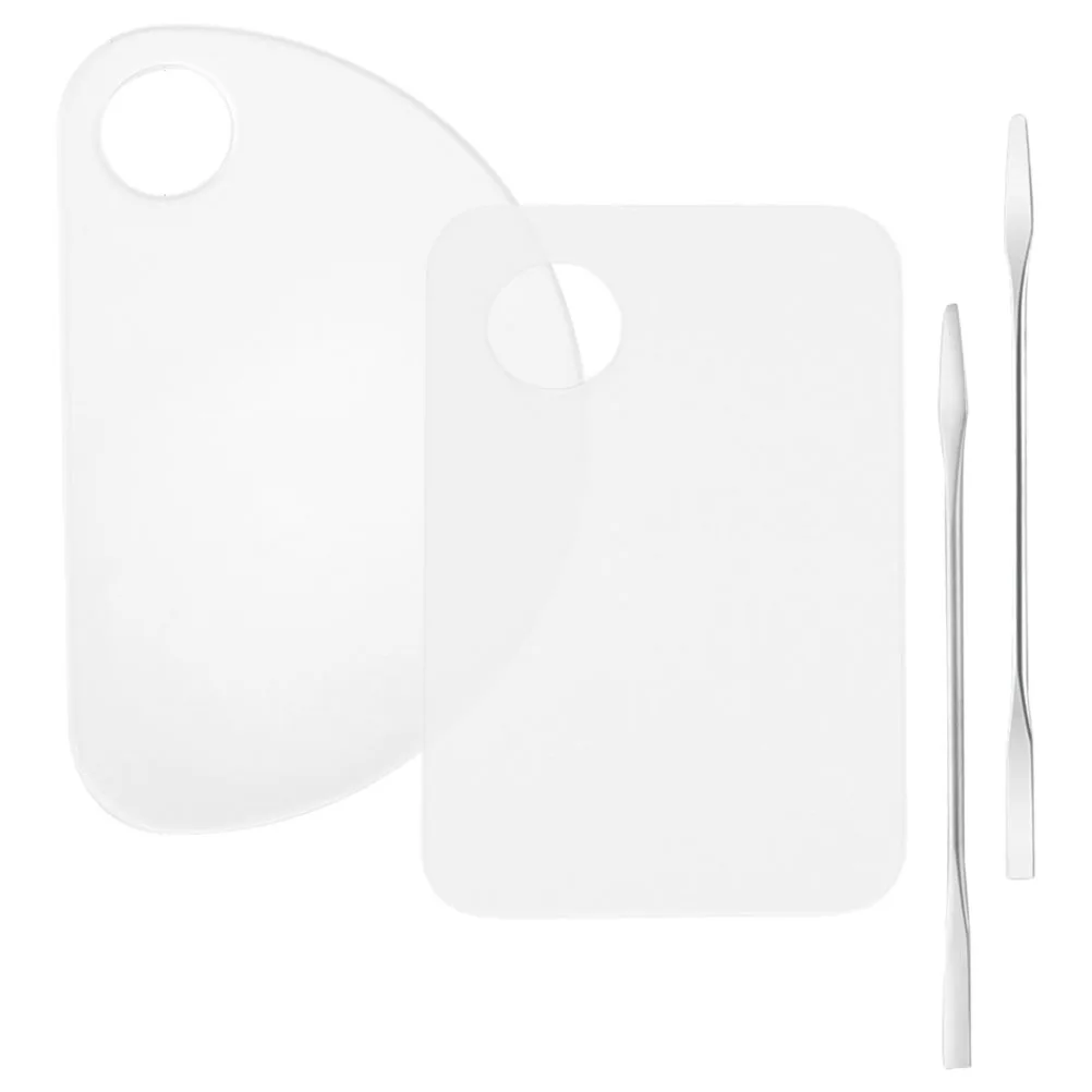 

2 set Makeup Mixing Palette Kit Transparent Reusable Blending Tray For Foundation Eyeshadow Nail Art Painting Tools