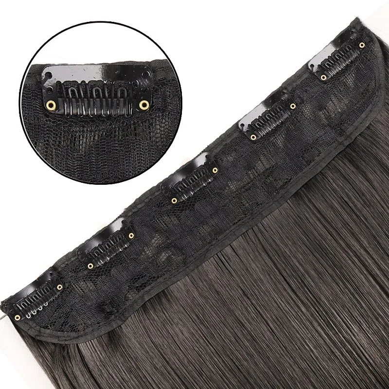 32Inch/40Inch Synthetic Long Straight Hair Extension 5 Clips-in Hair Black Brown Natural Invisible Hairpiece for Women image 4
