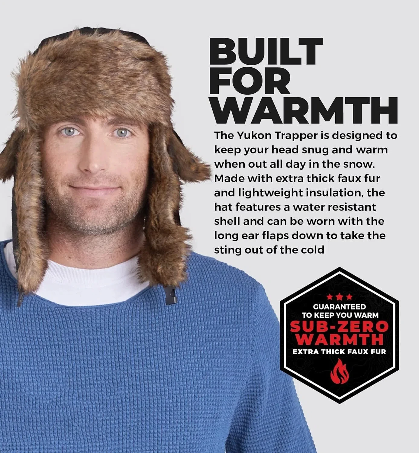 Men's Warm Soldier Hat Winter Pilot Patrolman Earmuffs Polyester Fiber Warm Russian Ski Hat Windproof Cold Pilot Hats