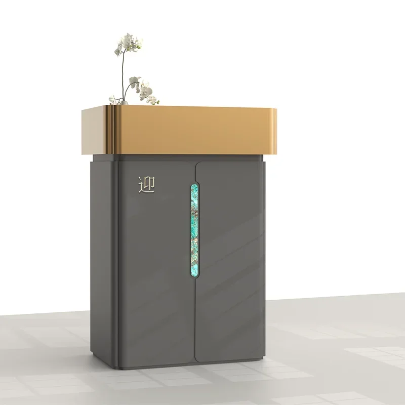 

Стойка регистрации, простая современная информационная стойка для ресторана. Новая китайская стойка регистрации, настройка кассовой страницы из нержавеющей стали.