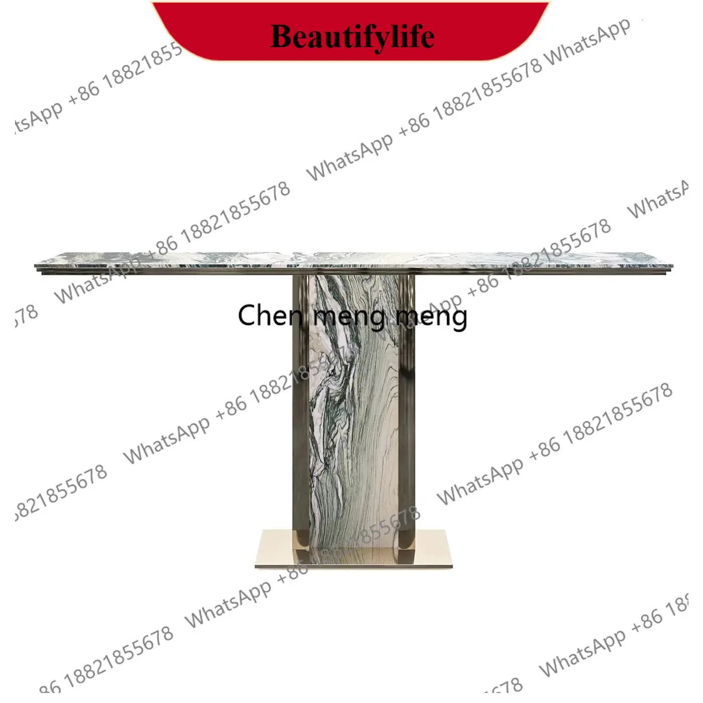 

z183 Italian light luxury minimalist natural marble entrance table designer high-end custom villa large flat floor