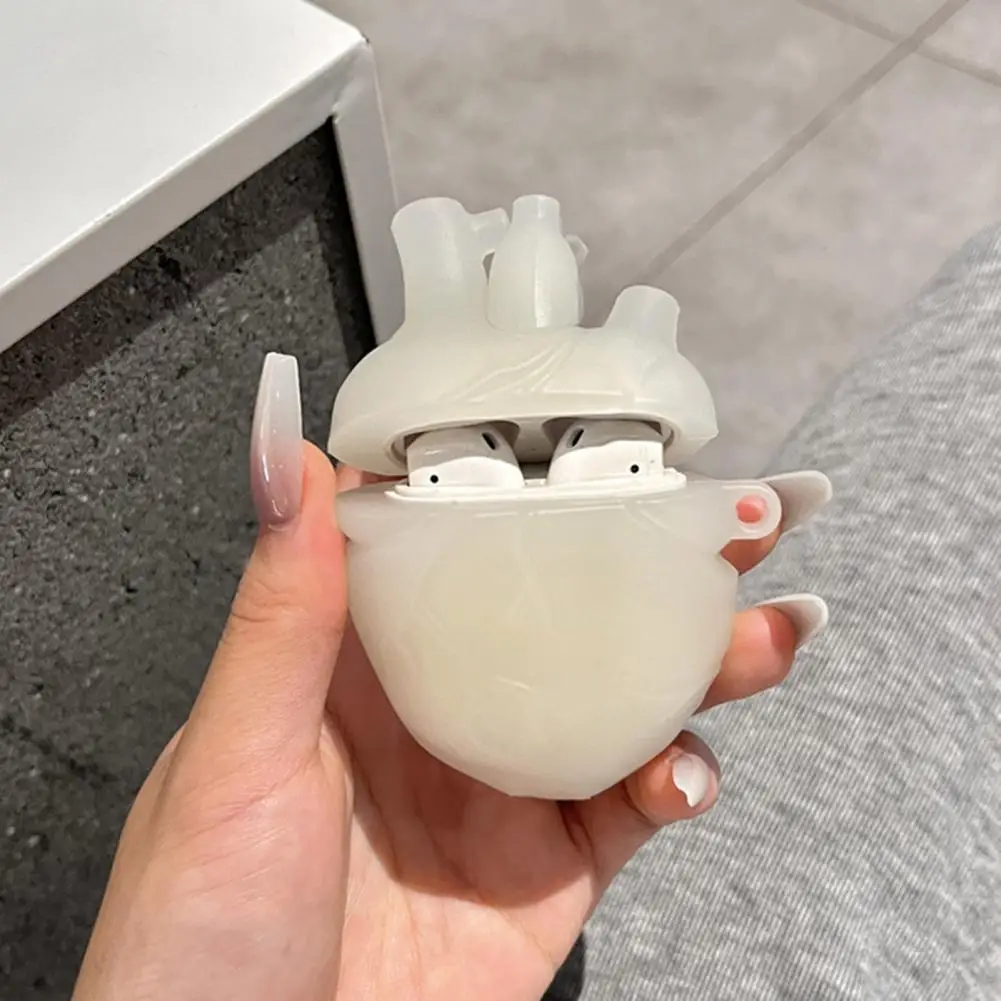 Human Heart Shape Earphone Case For Airpods Pro Wireless Earphone Protective Case Shockproof Silicone Case For Airpods Pro2/3
