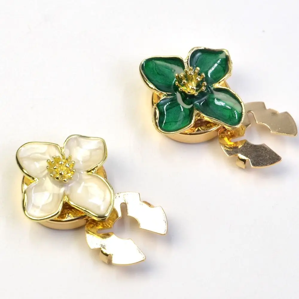 Flower Enamel Flower Cufflinks DIY Enamel Button Cover Sewing-free Cufflinks Sewing Accessories Shirt Button Clip