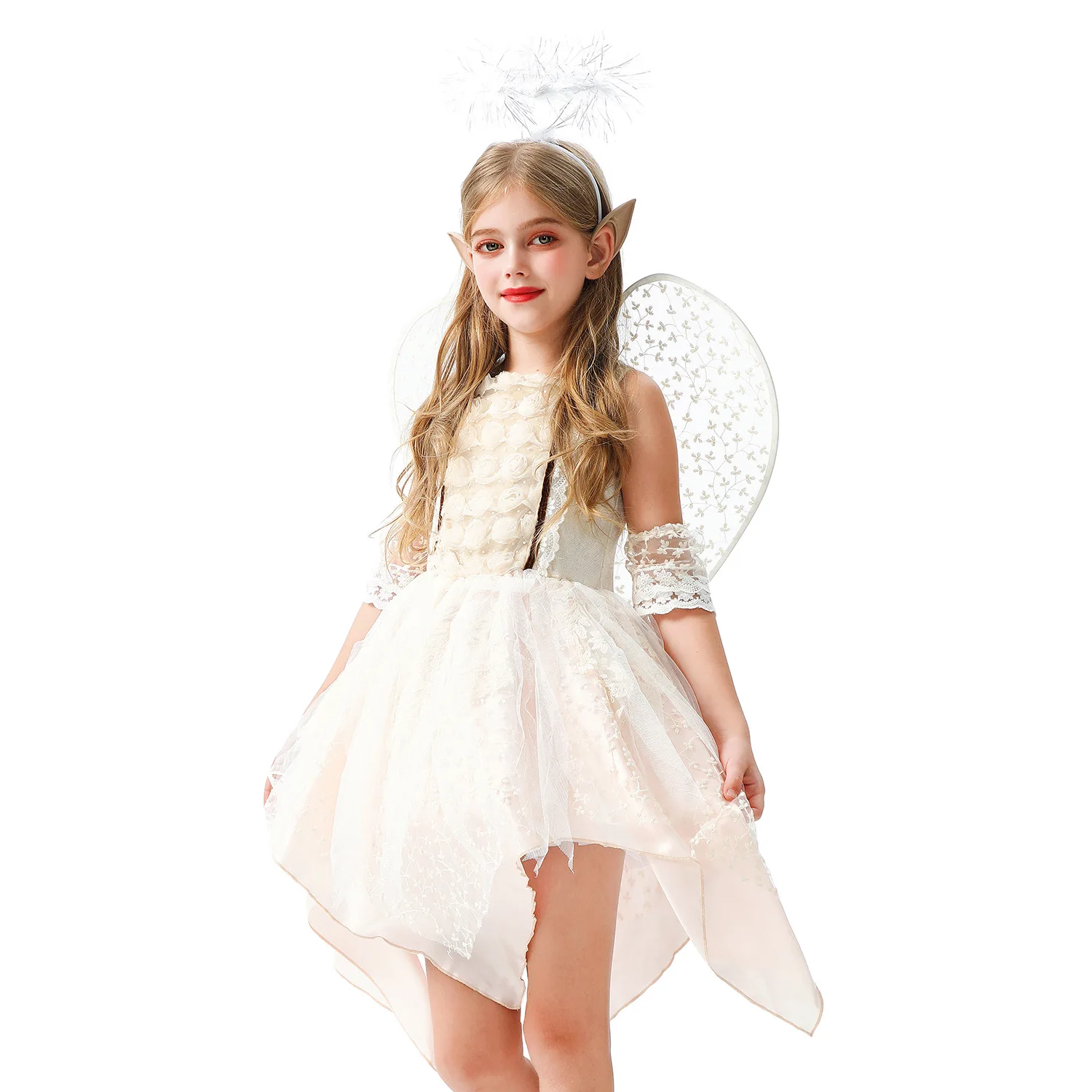 

Halloween Girls' Animal Party Angel Dress Fairy Wings Elf Children's Costume Flower Fairy Dress One-piece Dress