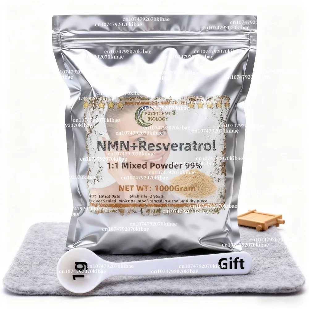 Embalagem de saco de alumínio selado personalizada de fábrica, sucesso global de vendas, com 99% MNN + resveratrol em pó misto 1:1. Entrega rápida.