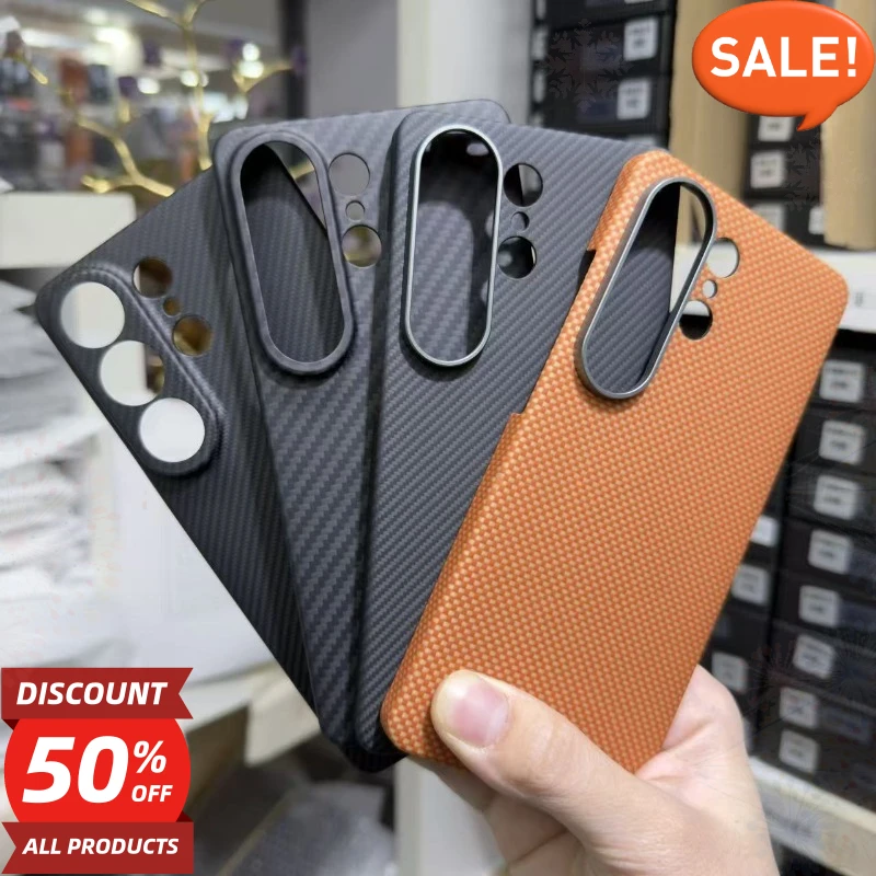 Aramid Fiber Hard Phone Case for Samsung Galaxy S26 Ultra Magnetic Ultra‑Slim Shockproof Protective Cover With Metal Lens Frame