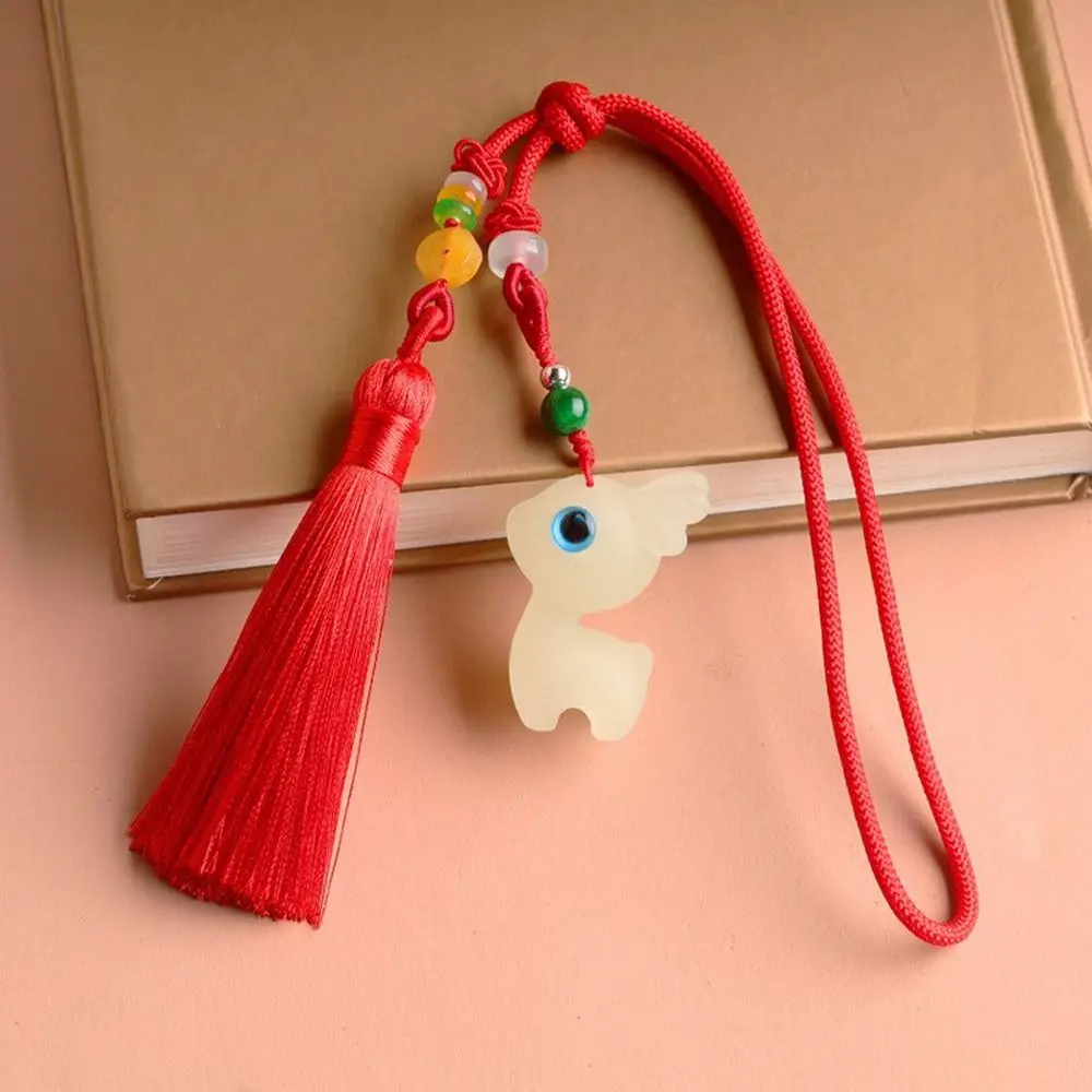 

Rope Luminous Stone Mobile Phone Key Ring Niche Design Girl Gift Bag Pendant Car Key Chain Key Ring Chinese Style Key Chain