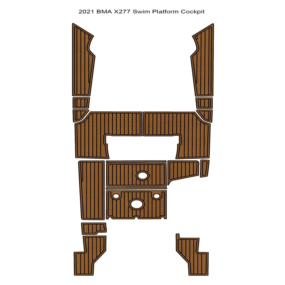 2021 BMA X277 Swim Platform Cockpit Pad Boat EVA Teak Deck Floor Mat SeaDek MarineMat Gatorstep Style Self Adhesive