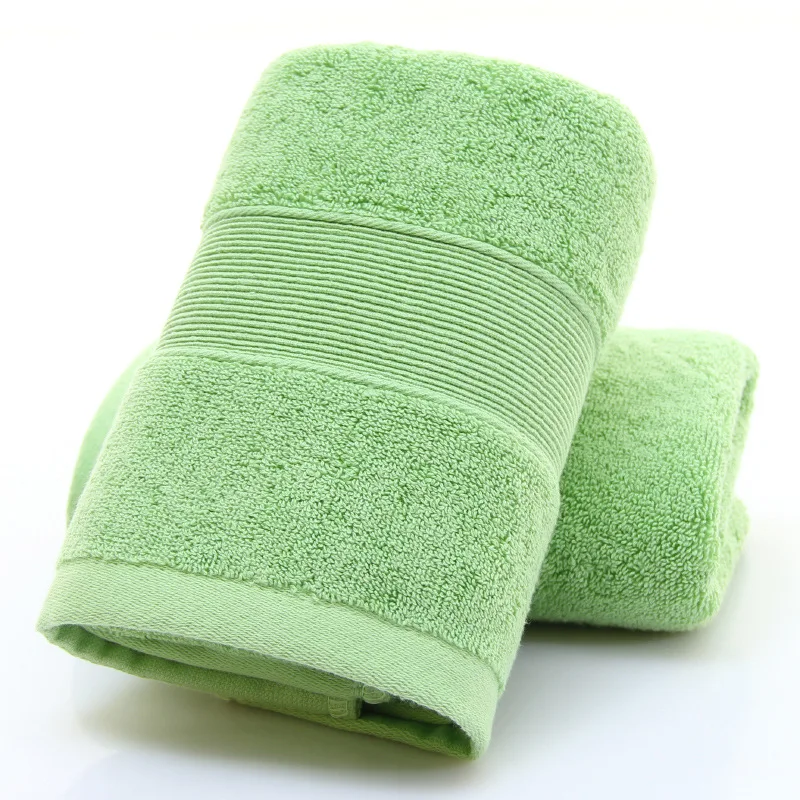 2 Stück grüne Baumwollhandtücher, verdickt, weich, Hotel-Badezimmer, langlebige Handtücher, super saugfähig, Geschenk, Streifen, Gesicht, Hand, Badetuch, täglicher Gebrauch