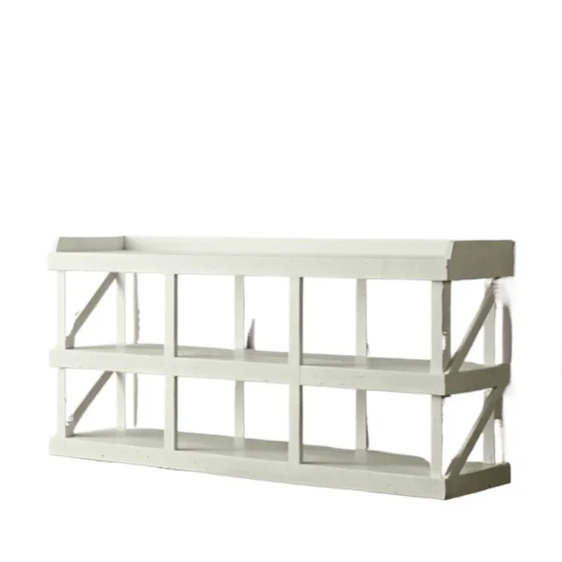 

American solid wood dining side cabinet, furniture oak white old tableware storage, dining room preparation cabinet locker