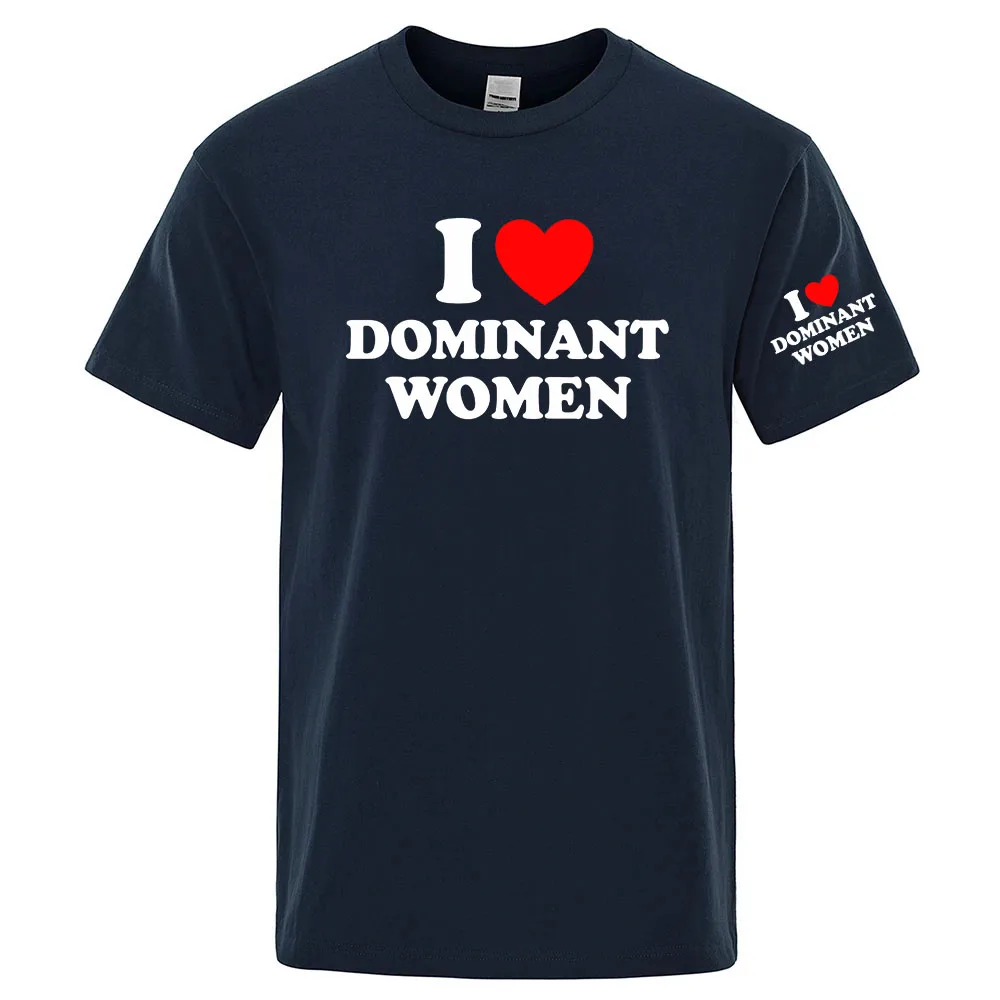 I Love Dominant Women Graphic Men's Pure Cotton T-shirt, Outdoor Sports Short Sleeve Red Bull Breathable Base Shirt