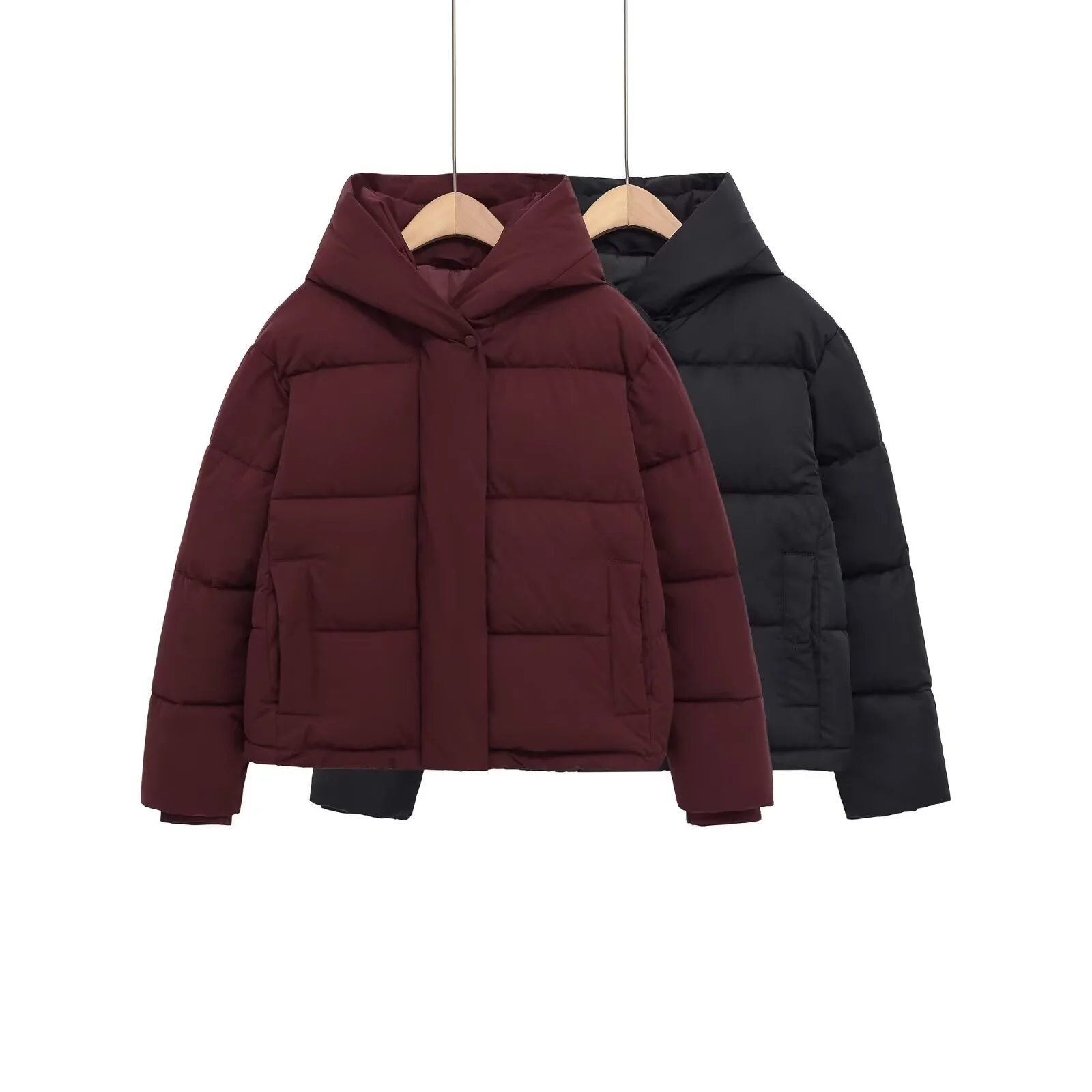 

2025 Winter New Women's Casual Fashion Simple Warm Short Hooded Waterproof Windproof Thick Cotton Jacket