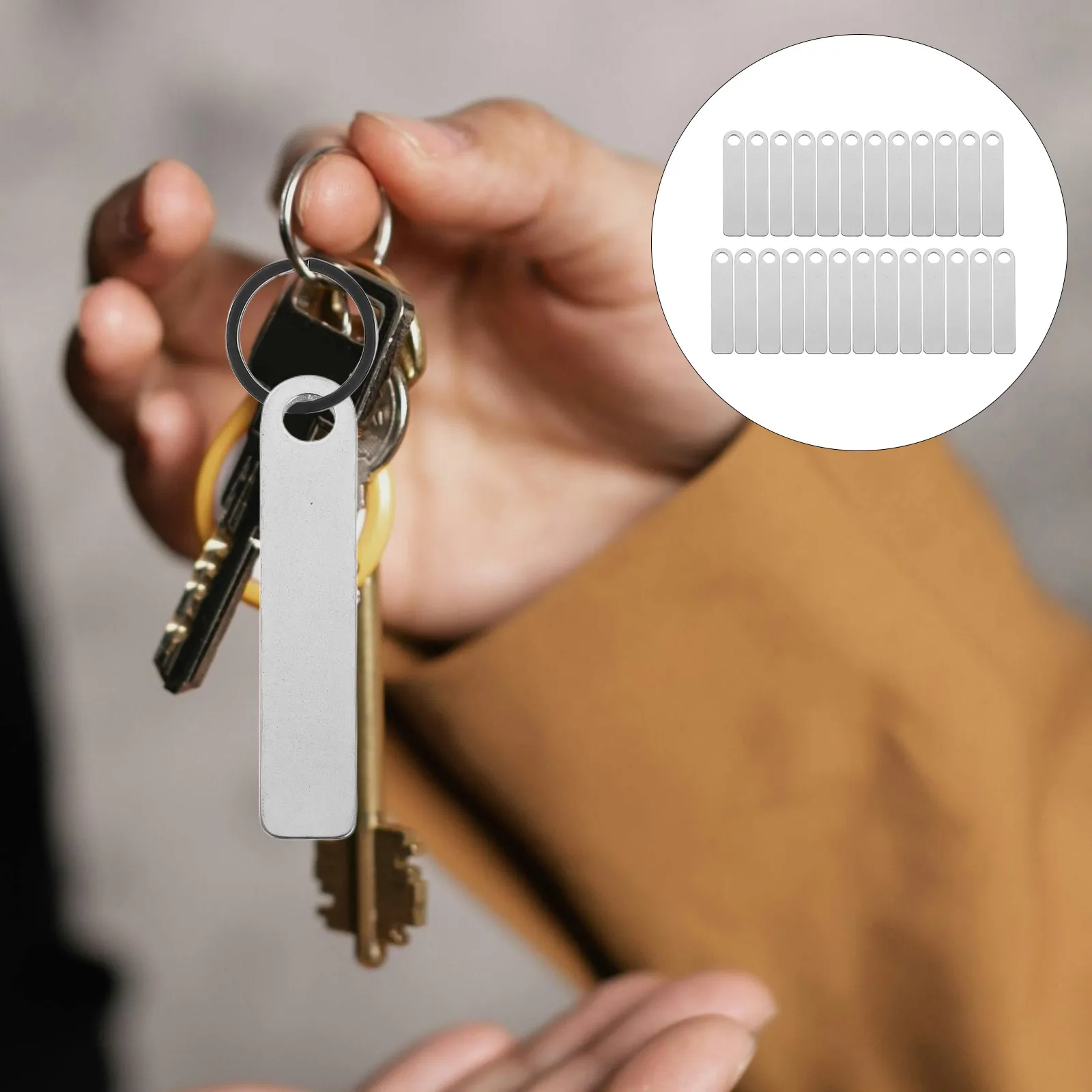 

25pcs Stainless Steel For Dogs Blank Dog Tags Keychain Tag Engraving Pet Id Metal Label Tags Number Tag Key Ring Sturdy Durable