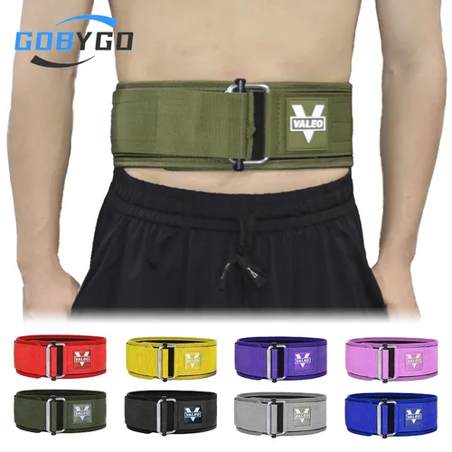 GOBYGO Fitness cinturón de levantamiento de pesas sentadillas Pull-Up soporte Lumbar ajustable hebilla de Metal entrenamiento cruzado gimnasio levantamiento de fuerza