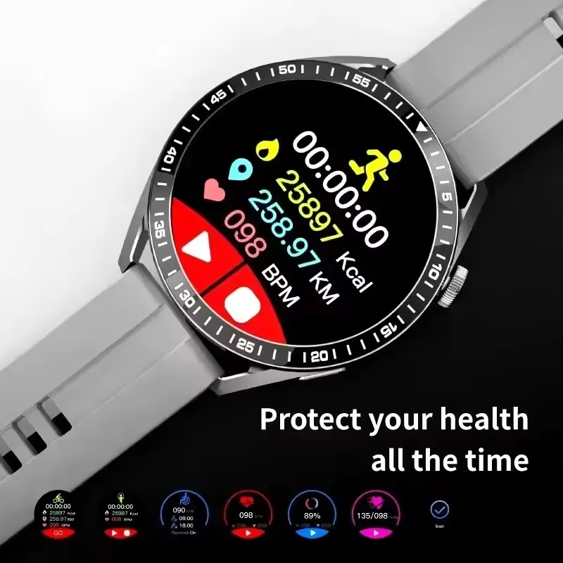 Nuovo Per Gli Uomini Donne SmartWatch 1.61 ''Amoled Telefonata Frequenza Cardiaca GPS Tracker Sport Impermeabile Smart Watch per IOS Android
