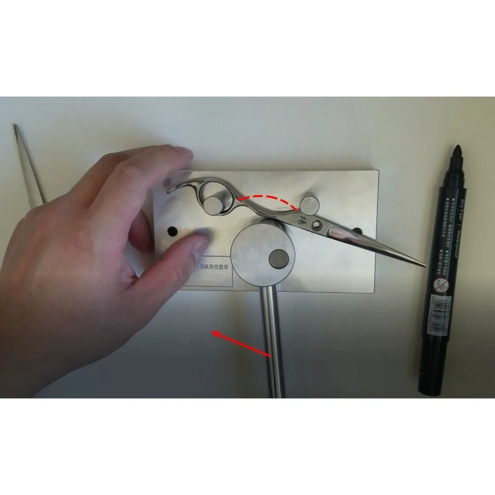 Manual Barber Scissors Arc Corrector DIY Round Radian Tweaking Bending Device 4-9 Inch Hairdressing Pet Scissors Correction Tool