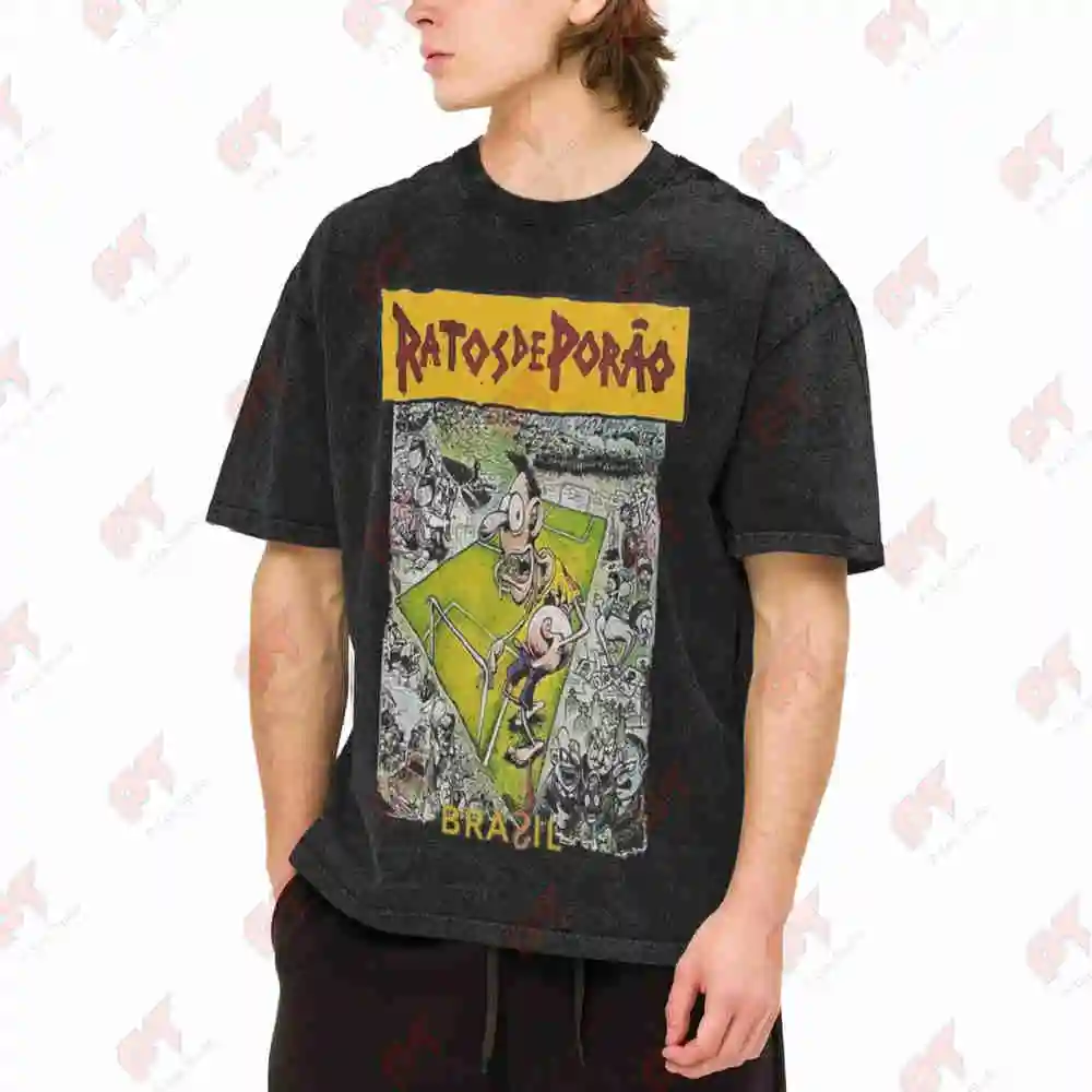 Ratos De Porao Brasil Vintage Washed Tee Pure Cotton T-Shirt