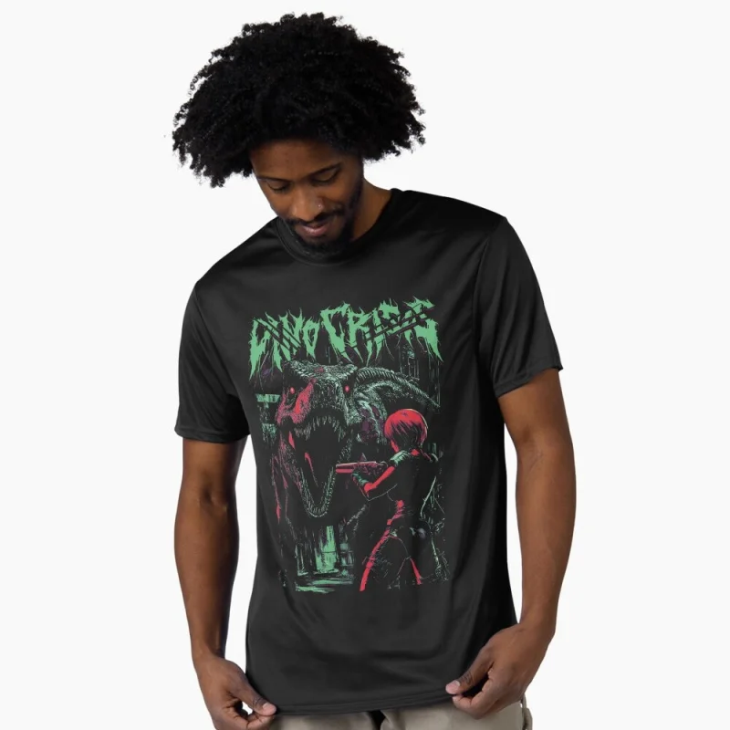 

0406 Dino Crisis Survival horror Gift T-Shirt for gamer 100% cotton printed short sleeve Graphic Tee Y2K clothes All size tops