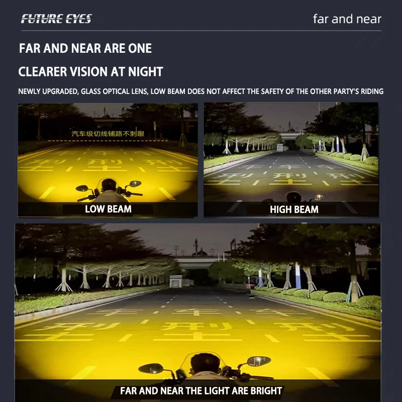 عيون المستقبل F150S لهوندا فورزا NSS 350 ضوء مساعد دراجة نارية صغيرة LED الأضواء المخفية ليلة السلامة 60 واط مشرق الضباب الخفيف #2