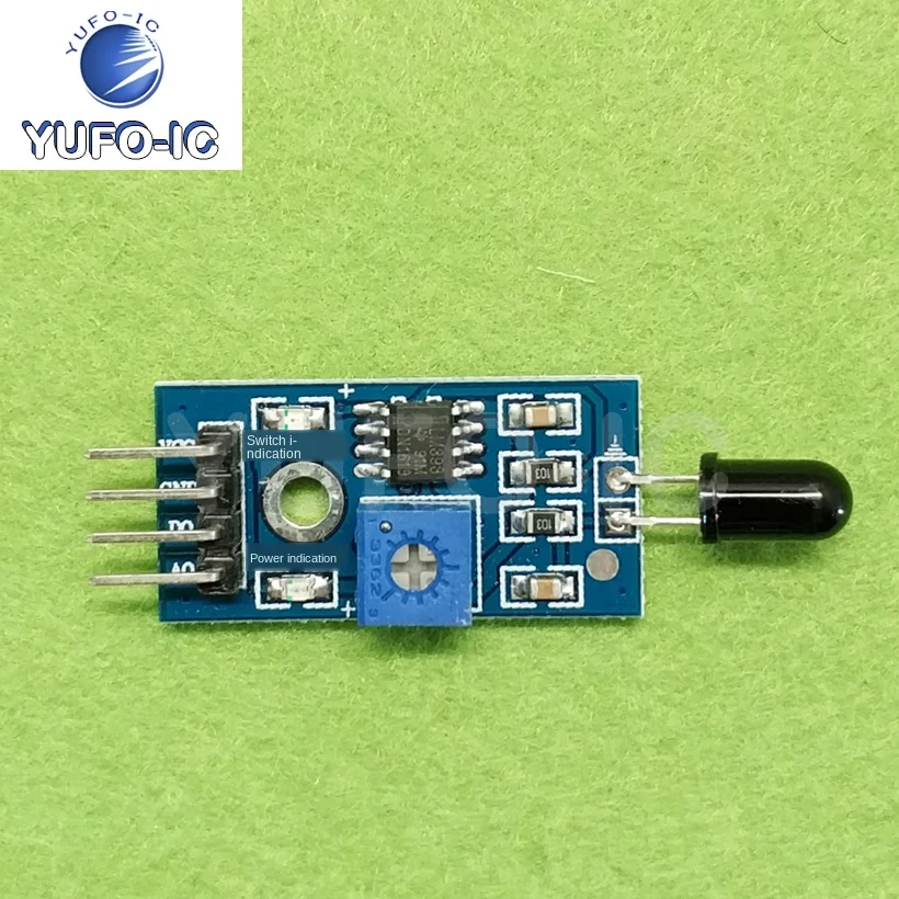 Free Ship 5pcs 4-Pin Flame Sensor Module Fire Detection Module Receives The Infrared Light Detection And Alarm (4-Wire)